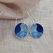 Earrings | Koorie Tales | Colour Season | Domed Earrings | Blues | 22mm Long hook